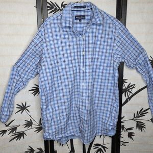 Austin Reed Blue and White Plaid Shirt